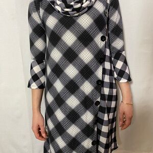 Robert Louis Cowl Neck Midaxi Tunic Shift Dress Lagenlook Layering S Soft Knit